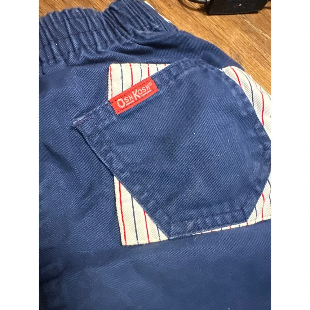 Vintage OshKosh B'gosh Kids‎ Navy Blue Red White Trimmed Casual Pants Size 5R